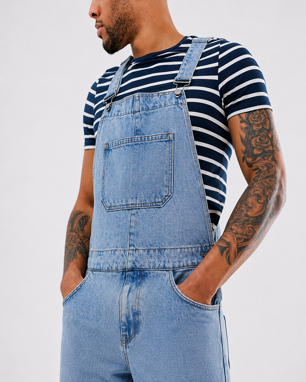 Salopette Short en Denim Souple