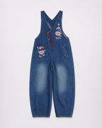 Salopette Denim Brodée Rétro