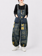 Salopette Ample en Denim Brodée