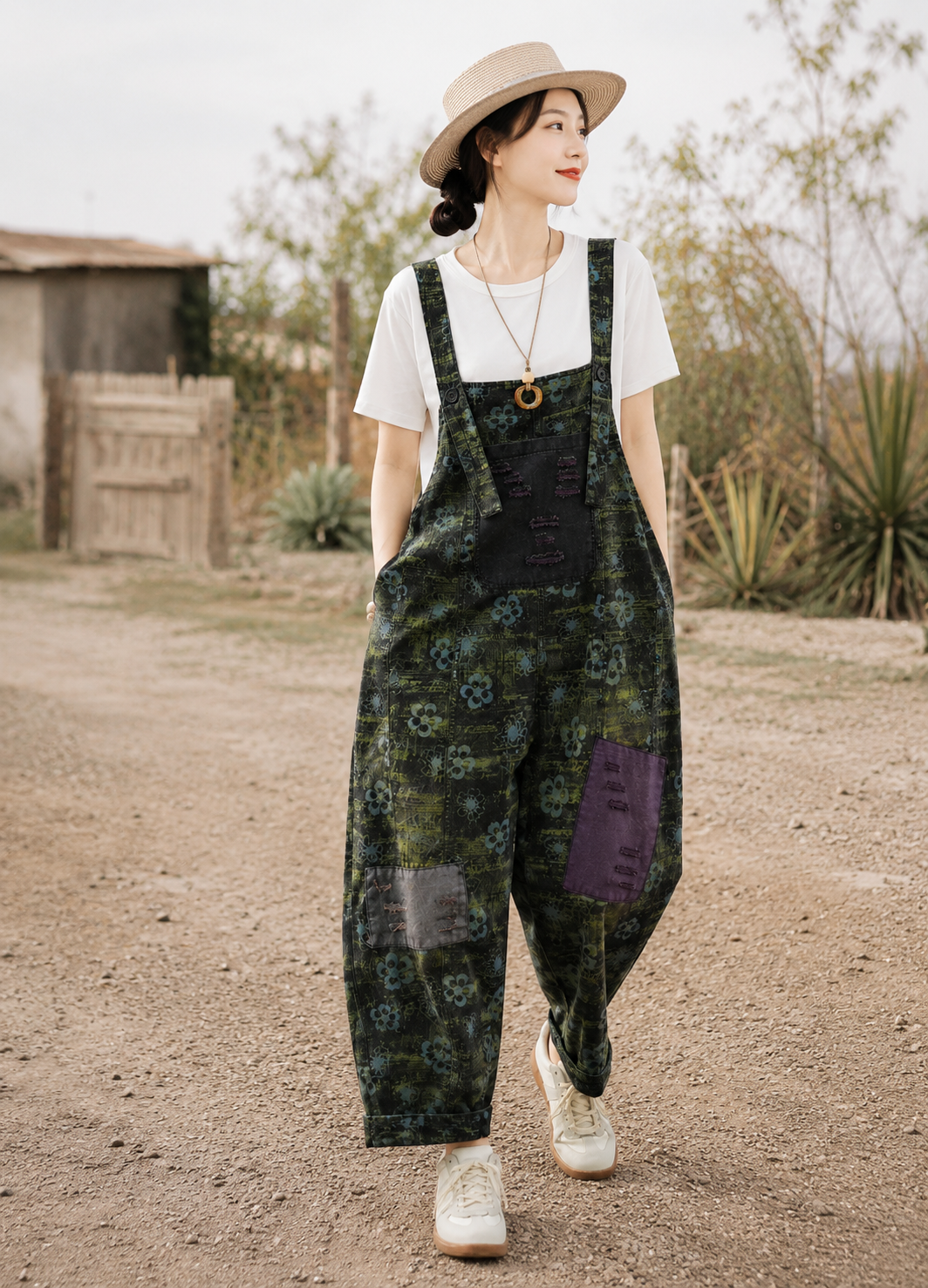 Salopette Denim Imprimé Loose