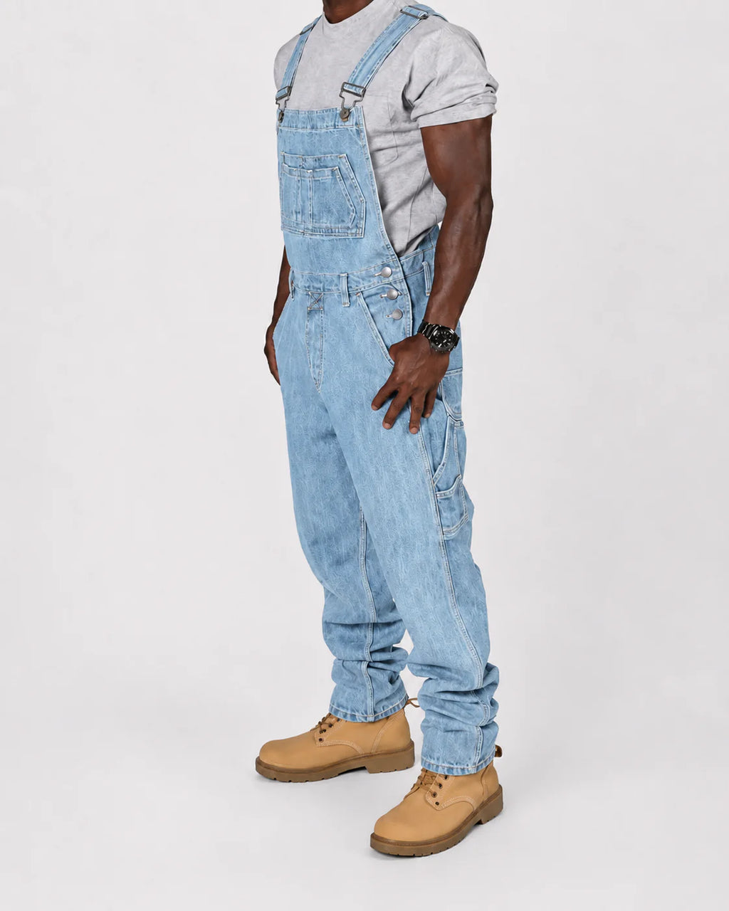 Salopette Denim Cargo Bleu
