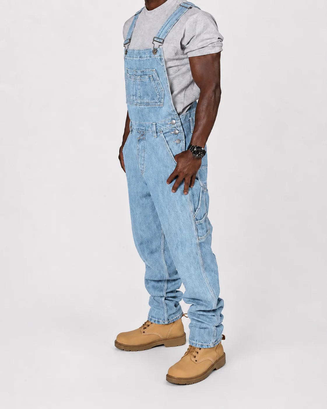 Salopette Denim Cargo Bleu