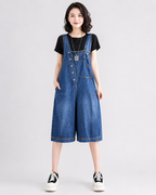 Salopette Denim Slim Distressed