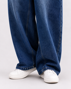 Salopette Denim Brodée Rétro