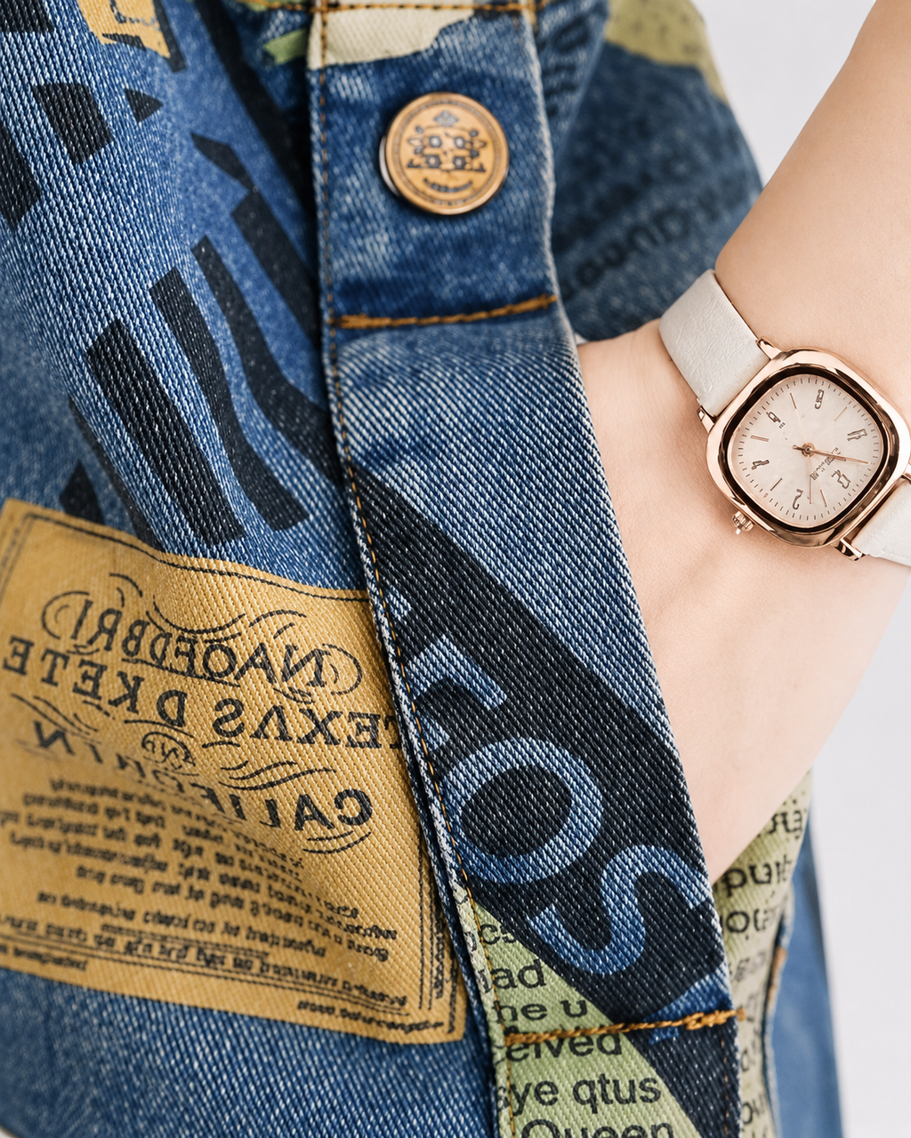 Salopette Denim Imprimé Streetwear