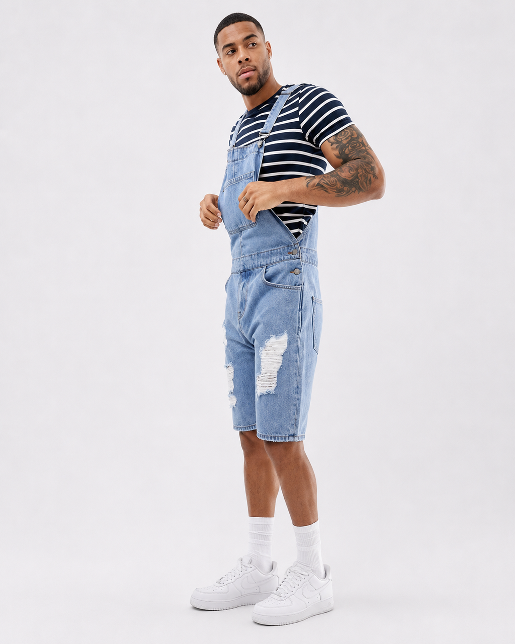 Salopette Short en Denim Souple