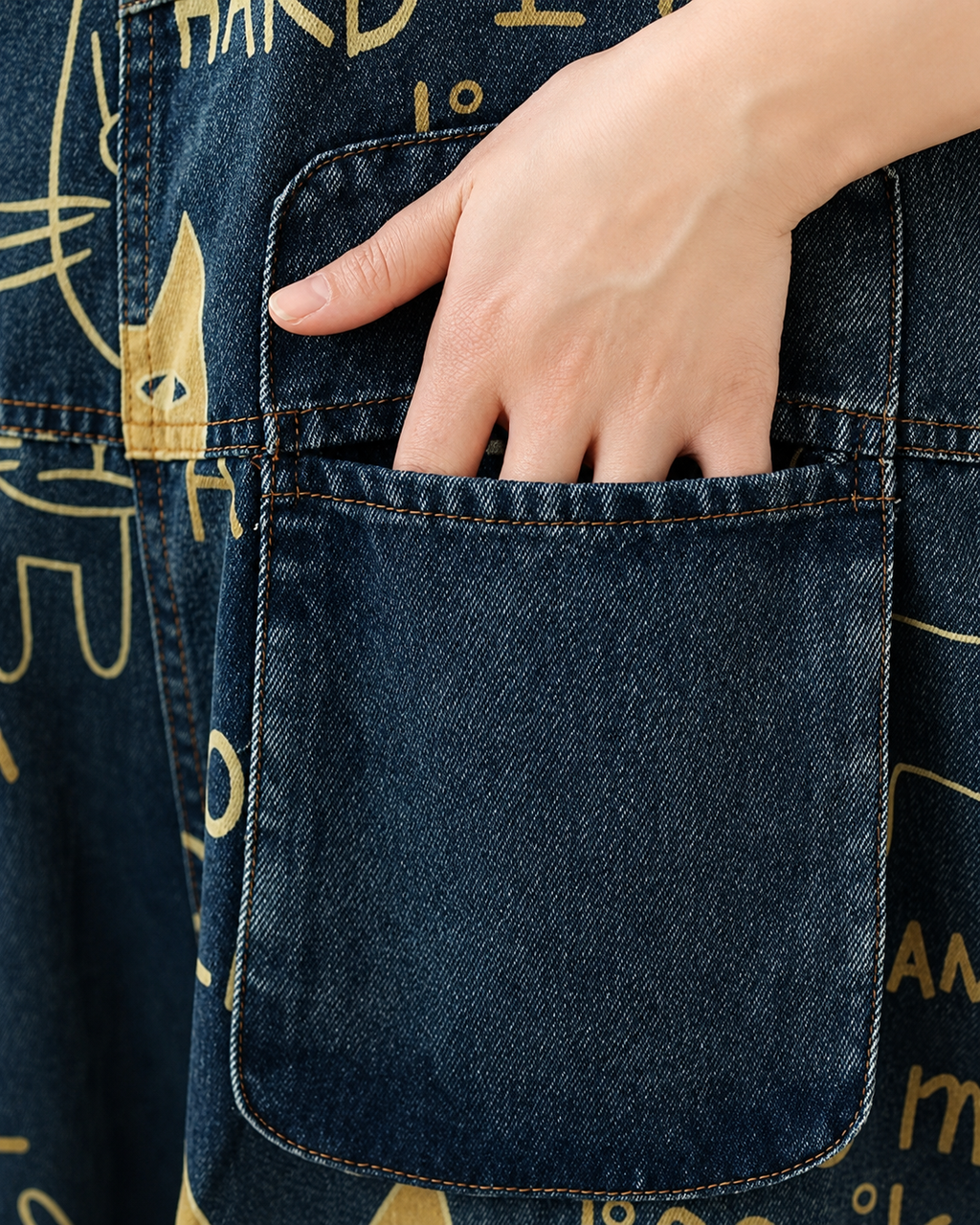 Salopette Ample en Denim Brodée
