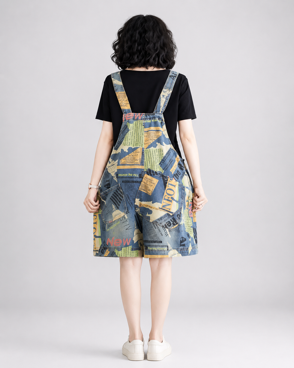 Salopette Denim Imprimé Streetwear