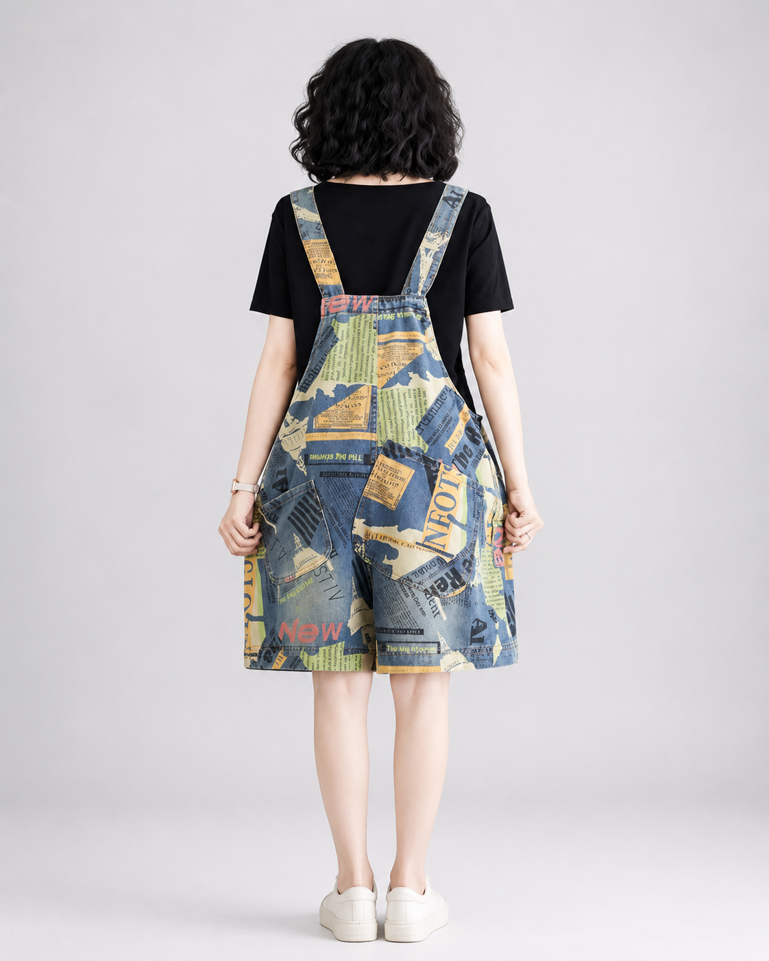 Salopette Denim Imprimé Streetwear