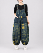 Salopette Ample en Denim Brodée