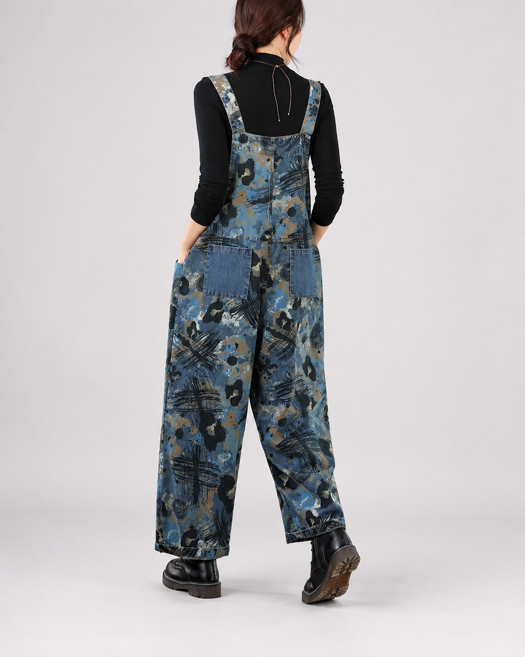 Salopette Denim Patchwork Usé