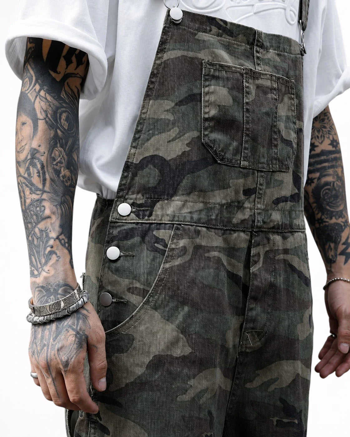 Salopette en Coton Camouflage Utilitaire