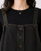 Salopette Large en Denim Brodé