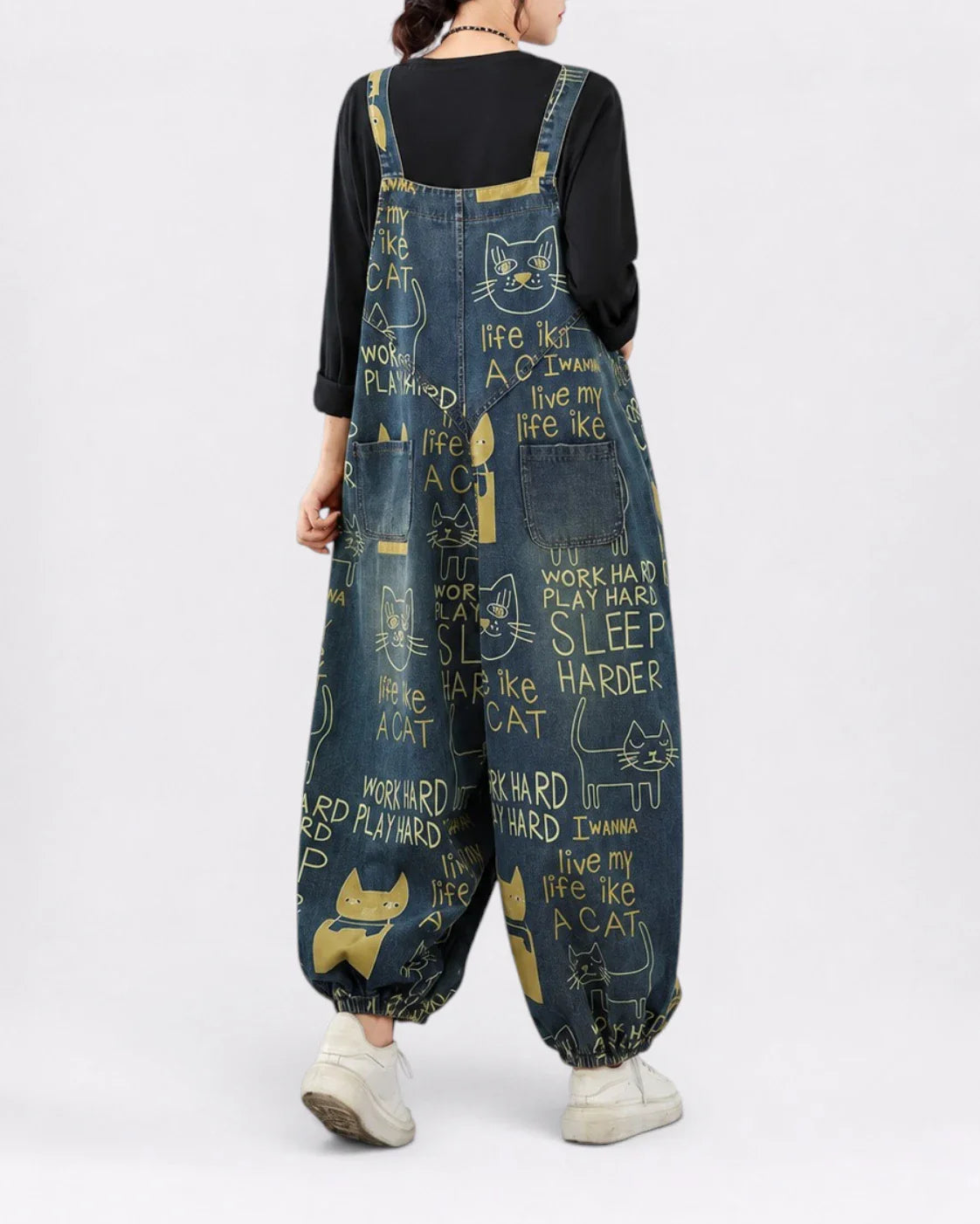 Salopette Ample en Denim Brodée