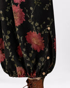 Salopette en denim floral sarouel