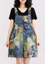 Salopette Denim Imprimé Streetwear
