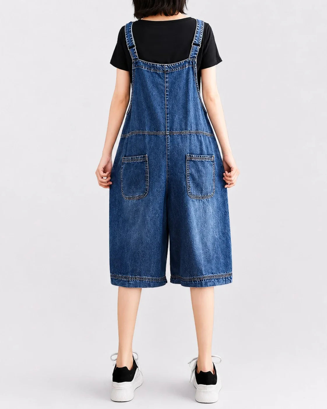 Salopette Denim Slim Distressed