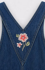 Salopette Denim Brodée Rétro