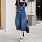 Salopette Denim Slim Distressed