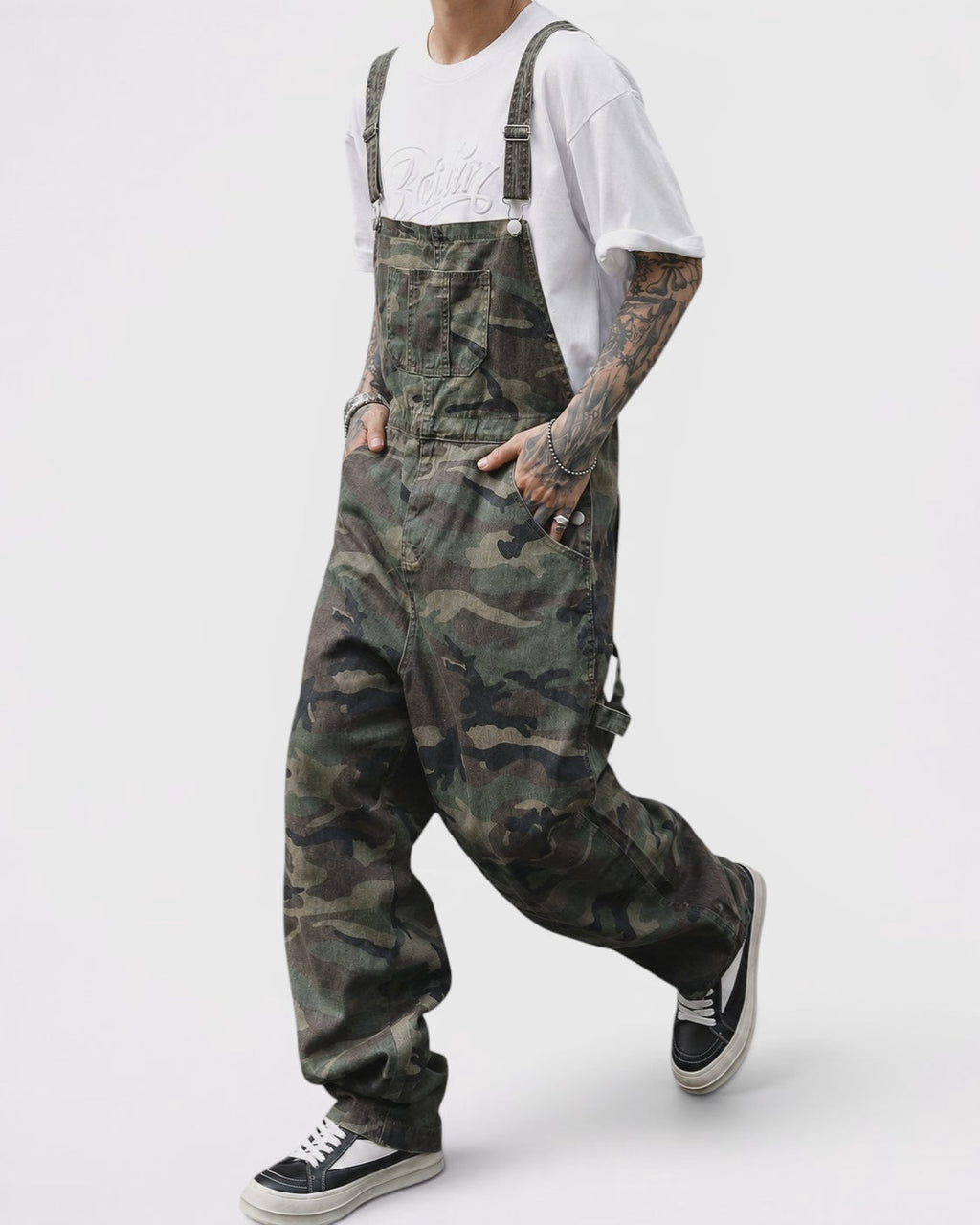 Salopette en Coton Camouflage Utilitaire